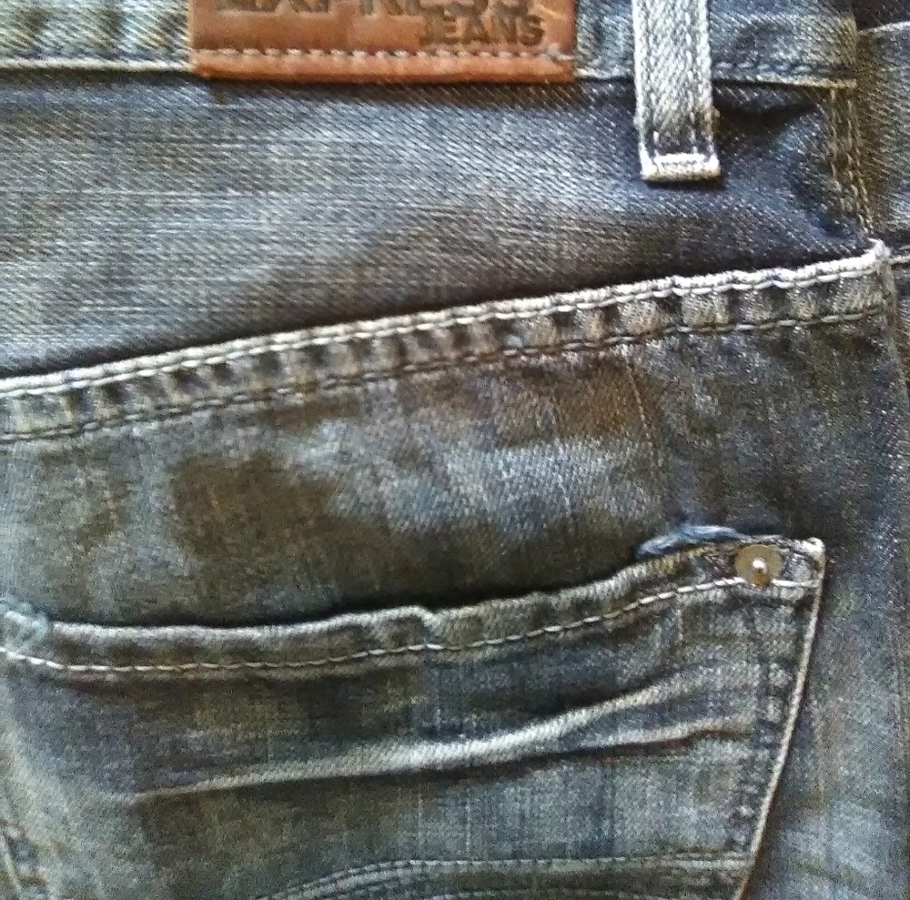 Express blue jeans distressed 36x30 new men's rare - Picture 6 of 7